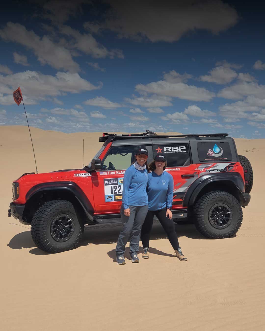 tobi and caralina team raptor rex 2025 rebelle rally rbp sponsor