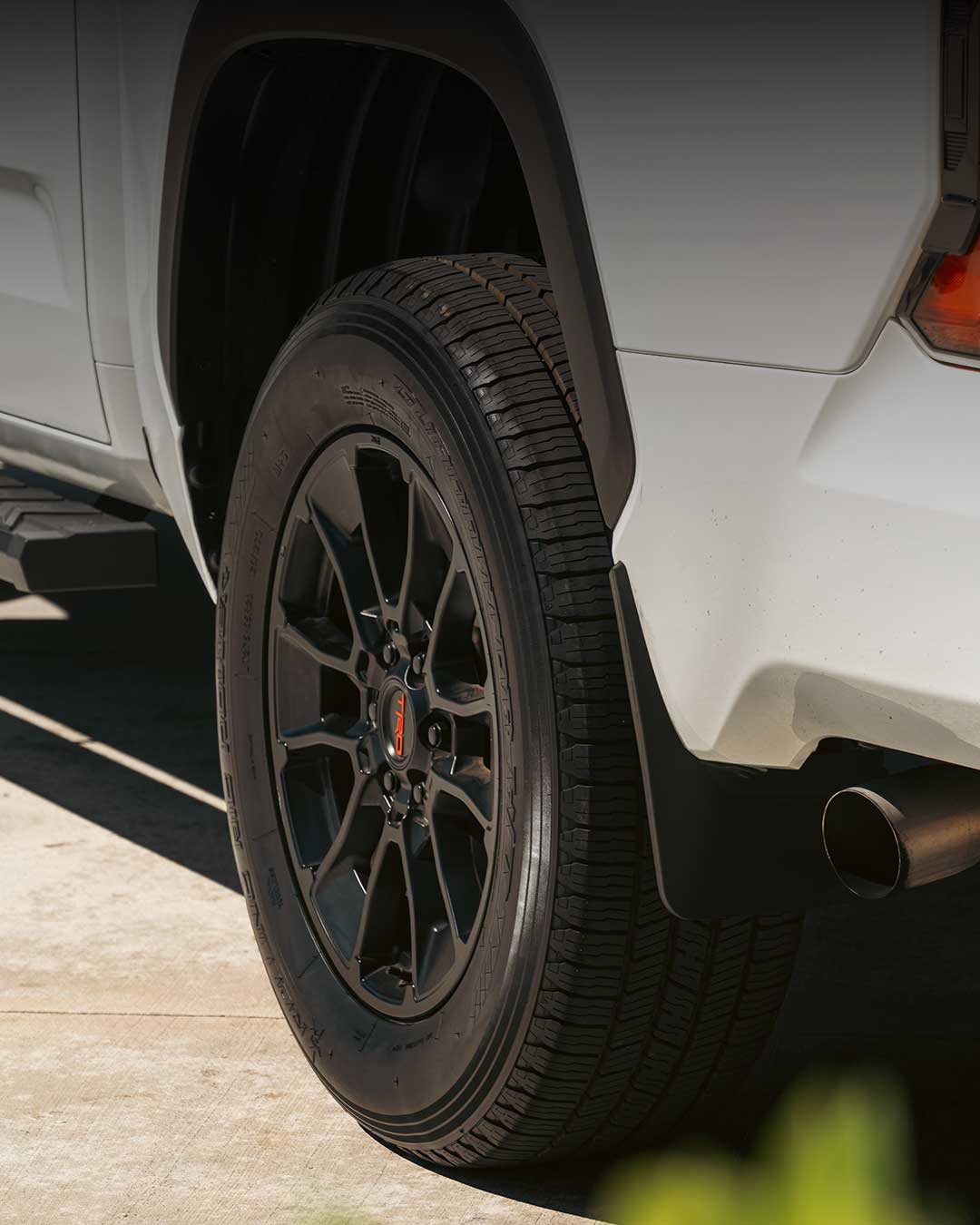 detail tire shot white toyota tundra trd off road with rbp guarantor highway terrain tires
